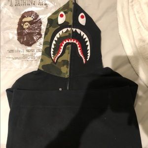 Bape shark camo full zip hoodie